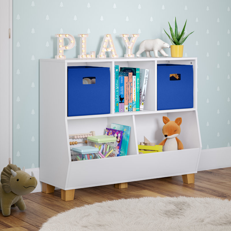 Organisateur de rangement en tissu pliable avec poignées 2 pièces RiverRidge Kids - bleu, Bleu