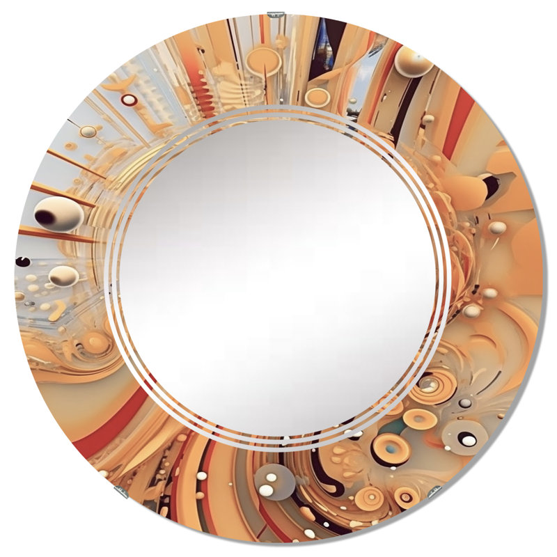 Leamontview - Miroir mural moderne rond, 32 po x 32 po
