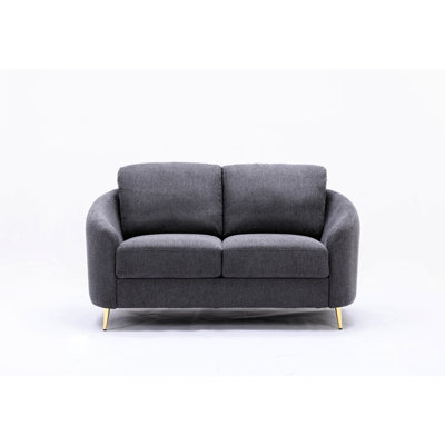 Gray Linen With Comfy Seating And Metal Frame Stylish Firm Seat Cushion Supportive Back