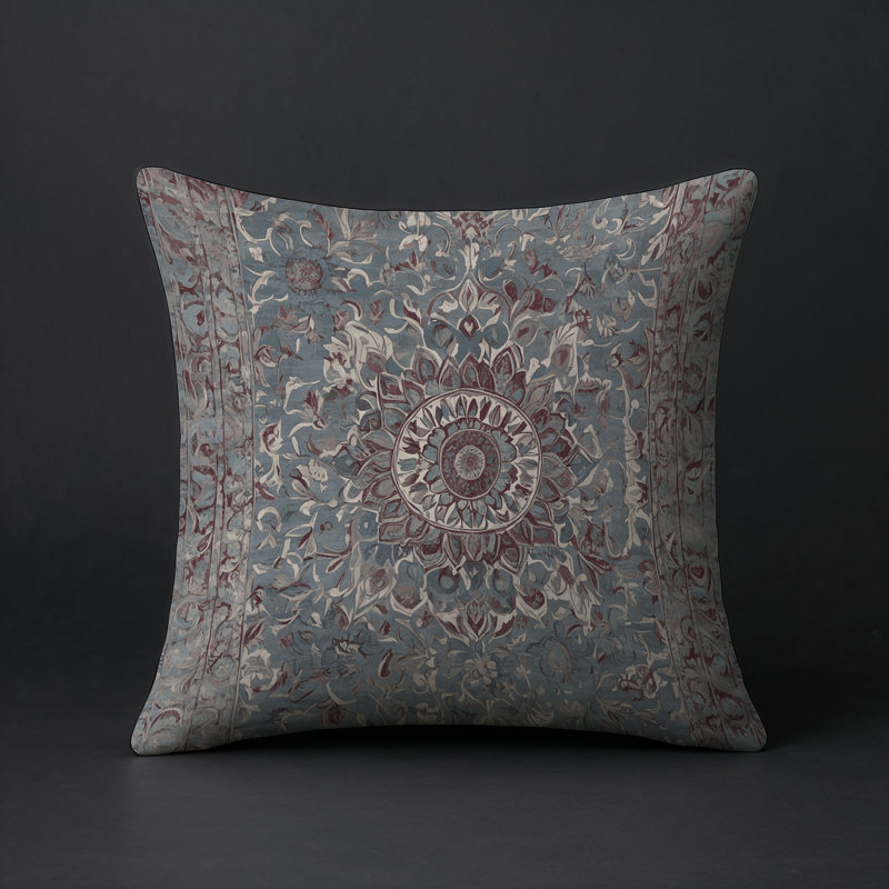 Coussin décoratif intérieur / extérieur gris Modern Modern, Carré 16 po, Oriental gris