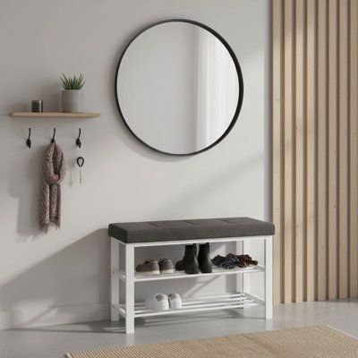 Banc de rangement pour chaussures moderne avec coussin pour le hall d'entrée