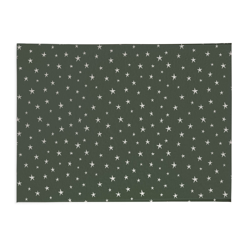 Starry Night Kids Play Mat, Rectangle 60" x 84", Chimichurri/Green