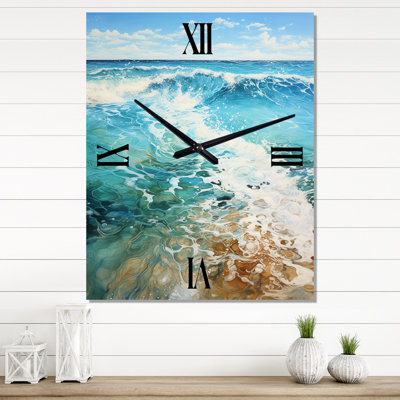 Beach Photo Oceanic Rhythms XII - Nautical & Beach Modern Wall Clock