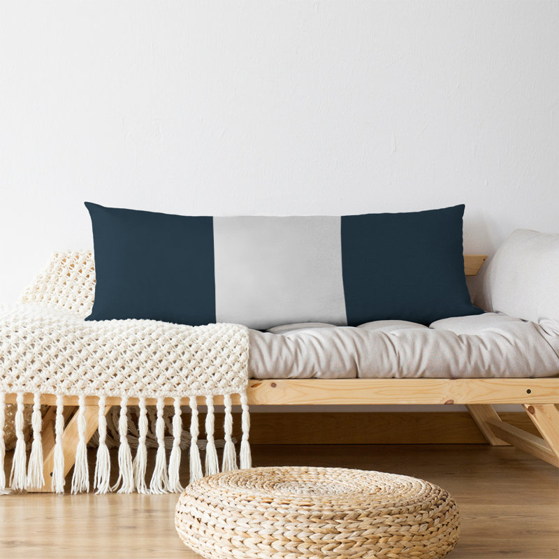 Polyester Medium Pillow, Navy and White