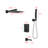 Concealed Shower System With Square Rainfall Showerhead, Handheld Spray & Diverter Valve