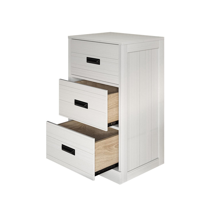 Armoire 3 tiroirs gris foncé, Blanc