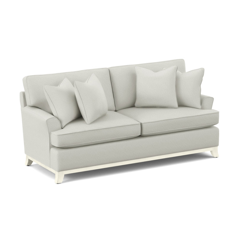Oaks Way Sofa, Antique Frost White Finish, Elite Chocolate; 0321-72