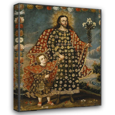 Art sur toile tendue de la galerie Astoria Grand Cusco, Saint Joseph et l'enfant Jésus