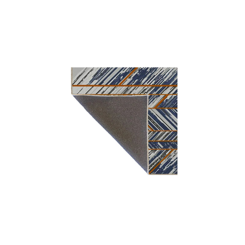 Tapis moderne à rayures tissées et lavable, Rectangle 3 pi 4 po x 6 pi 7 po