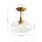1-Light Clear Glass Semi-Flush Mount