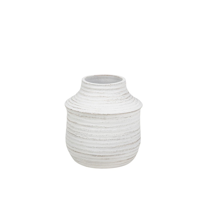 WHITE CERAMIC VASE, 30cm