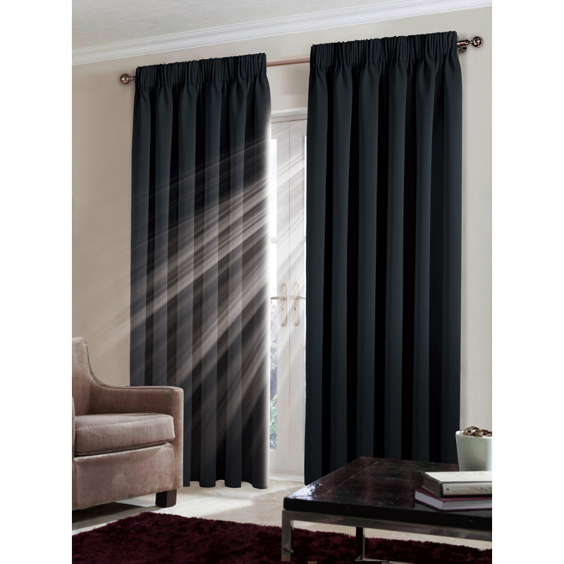 Desmariah Blackout Pair, Width 117 x Drop 229cm, Black