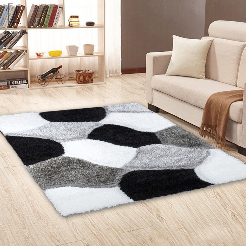 Arkadijus Abstract Shag Area Rug, Rectangle 160 x 230cm