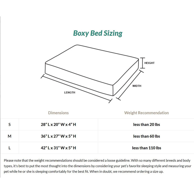 Coussin Boxy Bed, Verre de mer, L 36 po x P 27 po x H 5 po