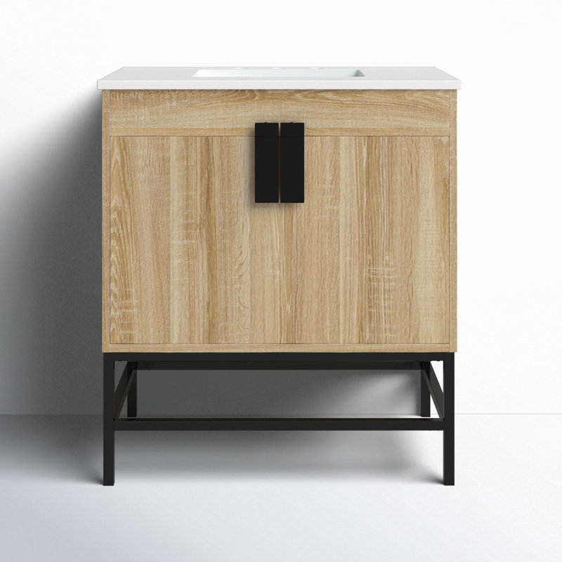 Ensemble de meuble-lavabo simple 30 po Corley, Bois de manguier