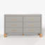 Armoire de rangement moderne à 6 tiroirs avec poignées en métal-169687427