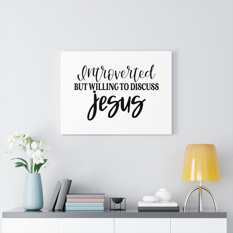 «Willing To Discuss Jesus», art mural verset de la Bible prêt à accrocher, H 24 po x l 30 po x P 1,25 po