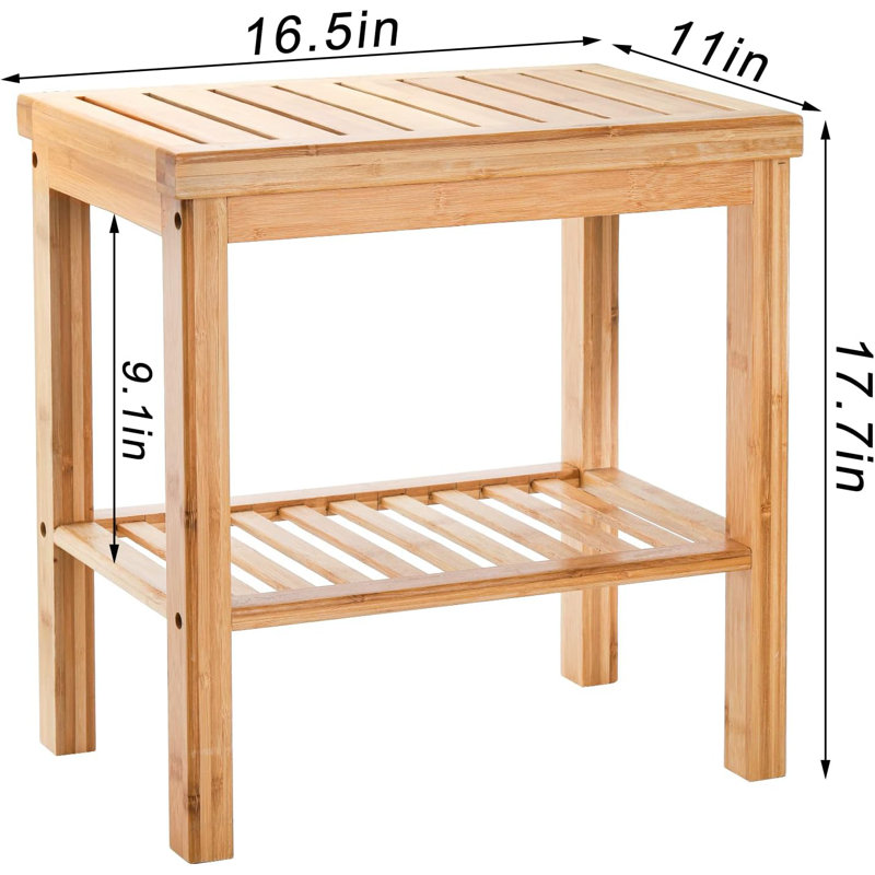 Banc de douche en bambou, tabouret de siège de bain, tabouret de rasage repose-pieds spa, tablette de rangement pour serviette de shampooing