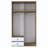 Modern Wardrobe with Walnut & White Finish, 47.2 x 85.4 x 16.7 inches | 100% Melamine Coated Particle Board, Thickness: 0.7 inches | Stylish Storage Solution for Bedroom & Closet Organization, Durable & Elegant Design