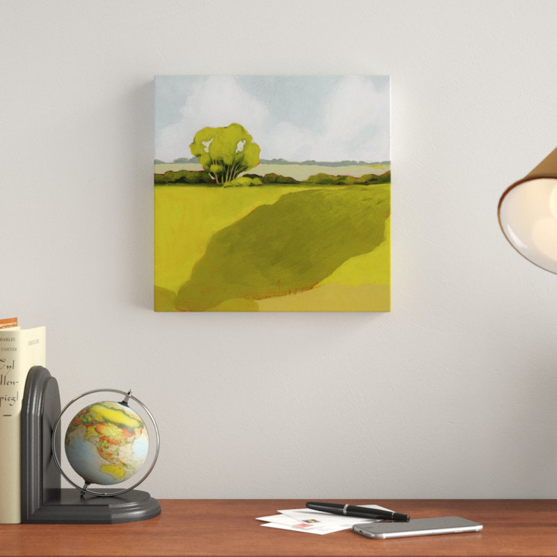 «Sunkissed Solitude I», peinture sur toile tendue, H 12 po x l 12 po