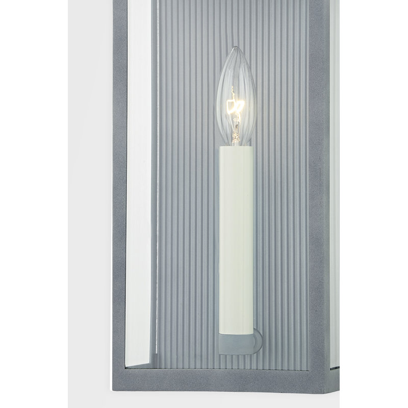 Outdoor Wall Light, Weathered Zinc, 17" H x 6.5" W x 4" D