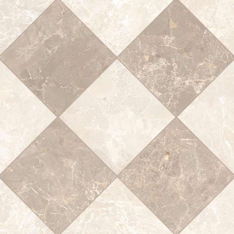 cream and beige checkered tile floor