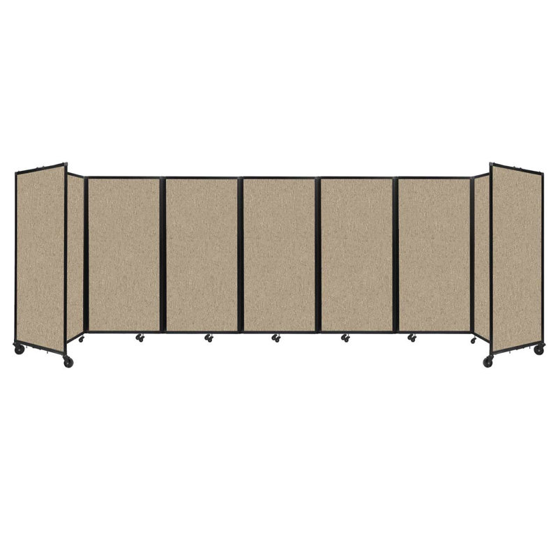 Lime Green Fabric Folding Room Divider with Noise-Reducing Panels