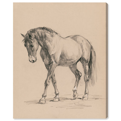 Impression sur toile Graphite Mare III, art mural de style ferme par