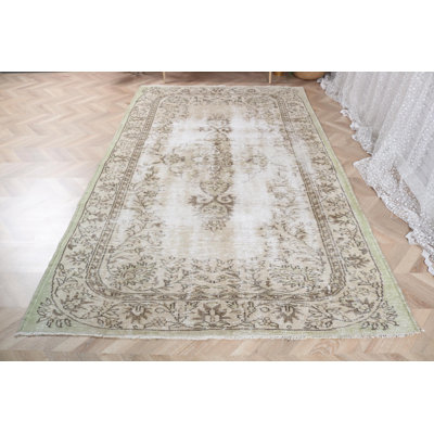 Handwoven Turkish Beige Rug Showcasing Vintage Authenticity Ideal for Large Living Spaces