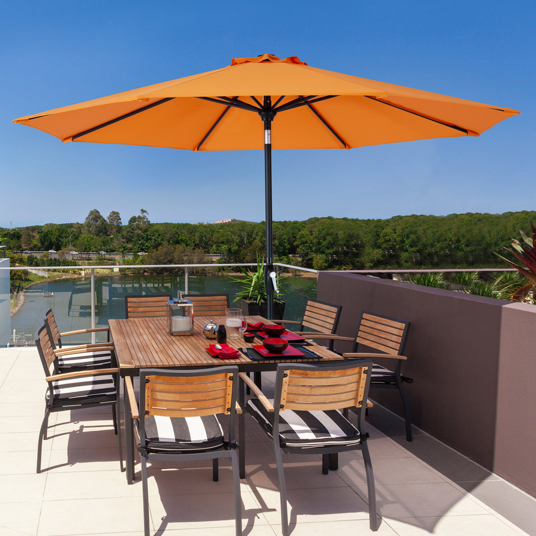 Kronqui 108'' Tilt Market Umbrella Arlmont & Co. Fabric Color: Brick Opening Mechanism: Collar Tilt