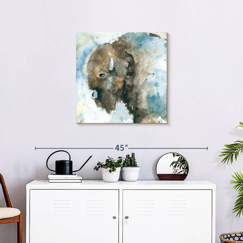 Brampt Buffalo On Blue, 24" H x 24" W