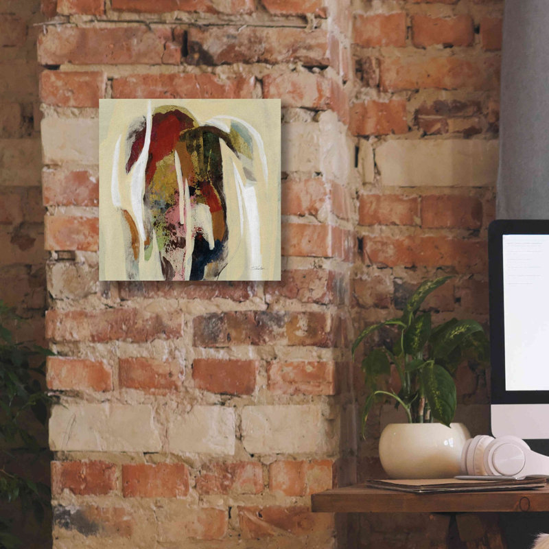 «Terracotta Tile II» par Silvia Vassileva, art mural sur toile, H 12 po x l 12 po x P 0,75 po