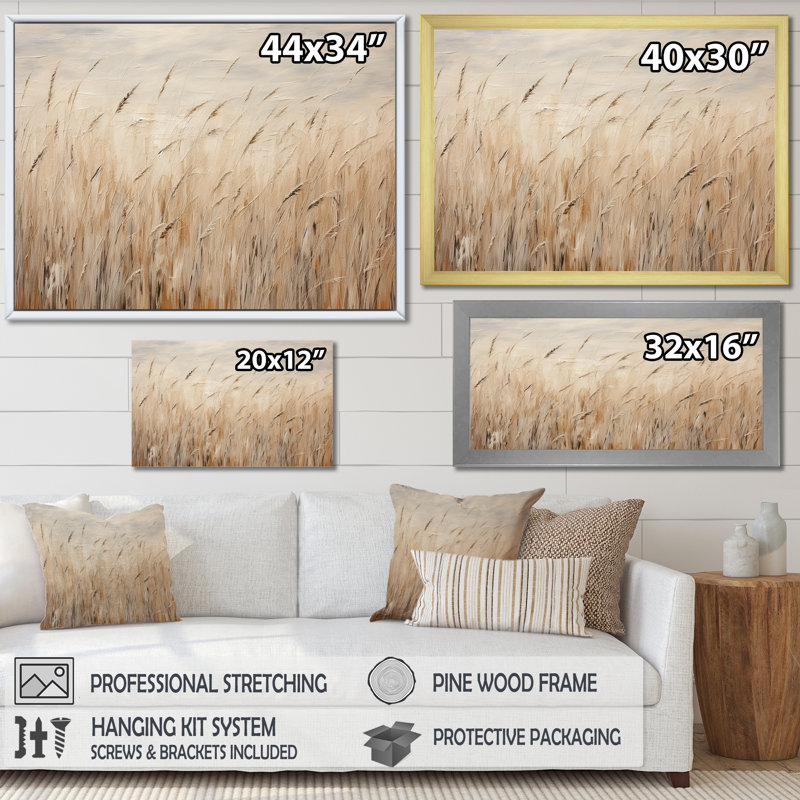 Prairies majestueuses prairies V, Cadre simple noir, H 34 po x l 44 po x P 1,5 po