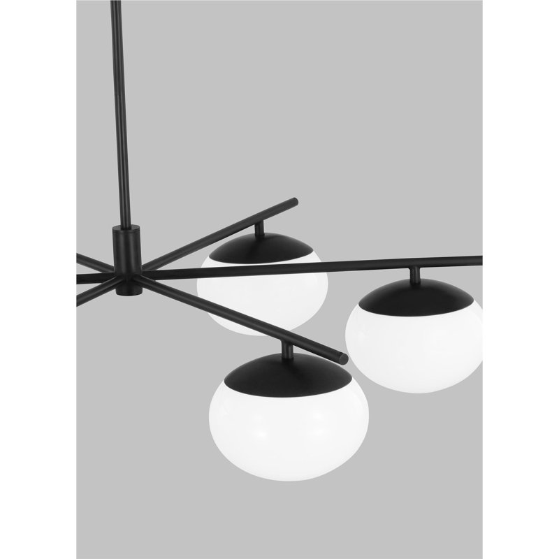 Lune 6 - Light Chandelier, Aged Iron