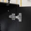 Meuble-lavabo noir ultrabrillant avec lavabo en céramique