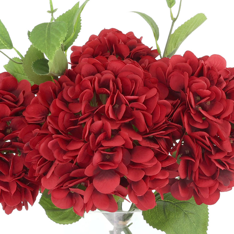 Arrangement d'hortensias dans un vase, H 11 po x l 14 po