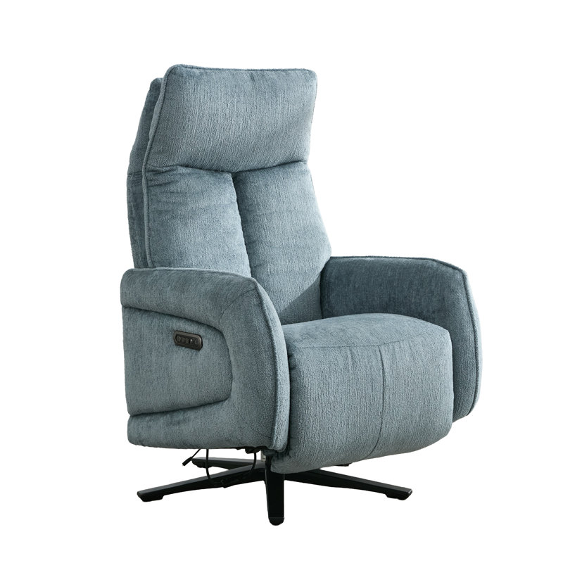 Cassidi Swivel Zero Gravity Recliner, Blue/Teal