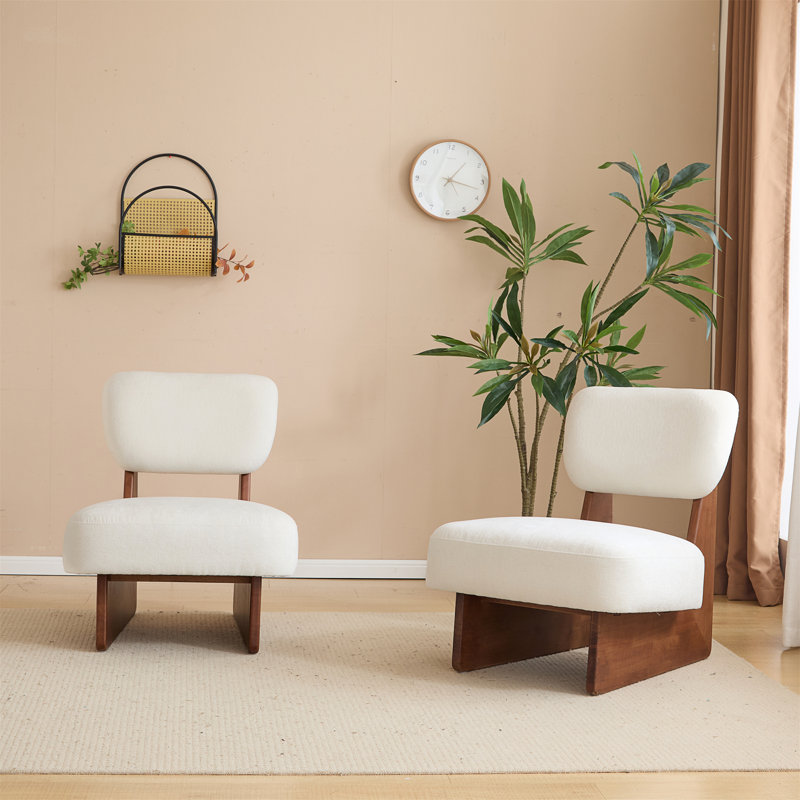 [Ensemble de 2] Méridienne beige moderne avec revêtement en polyester (table non incluse)