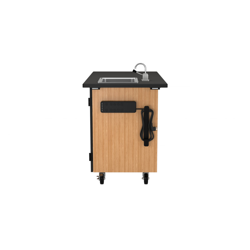 Mobile Science Cart with Shelving and Sink