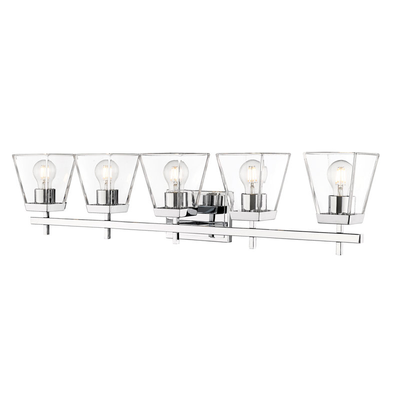Éclairage de salle de bain à intensité variable à 5 lumières Burko, Chrome