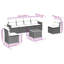  Ensemble de canapé de patio 7 pièces avec coussins en rotin de polyester noir