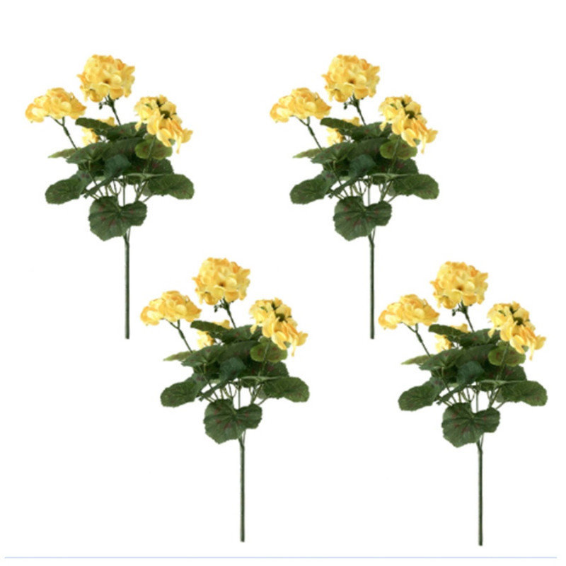 4 pièces Fleurs de coing artificielles pour fleurs en soie d'extérieur, Jaune