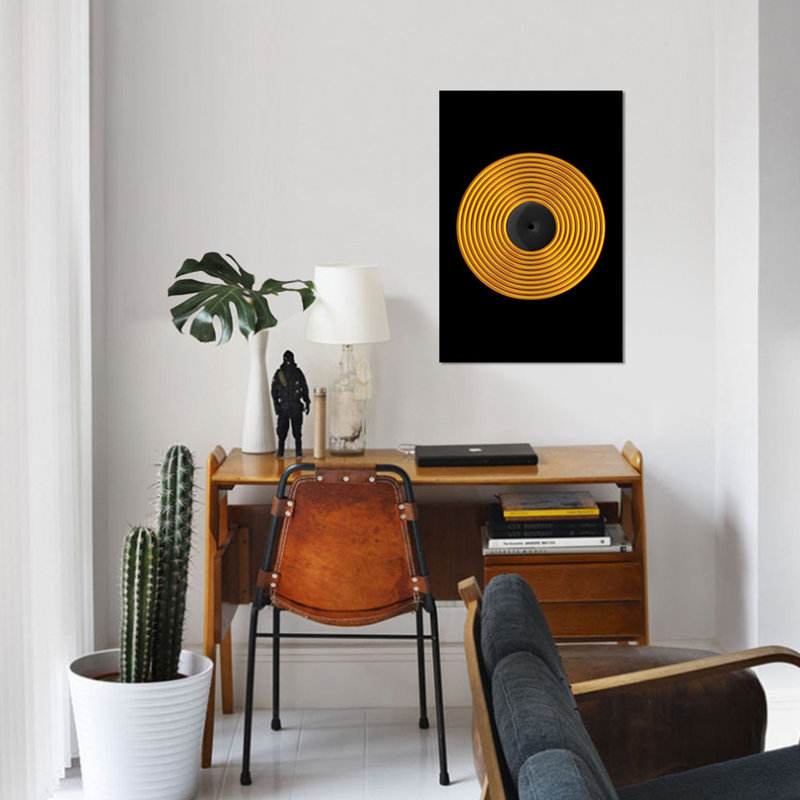 «Vinyle», impression sur toile, H 18 po x l 12 po x P 1,5 po, Toile tendue, Pas de tapis