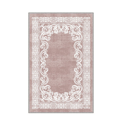Luxurious Woven Area Rug, 5.9 x 9.2 ft, 100% Polyester, Antibacterial | Non-Slip PVC Felt Dot Underside, 0.3 in Pile Height | Machine Washable, 3D Digital Print, Perfect for Living Room & Bedroom Décor