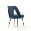 Collection Blue, chaise de salle à manger avec revêtement en velours et garniture cloutée, 2 pièces, têtes de clou en métal noir moderne, 2 pièces