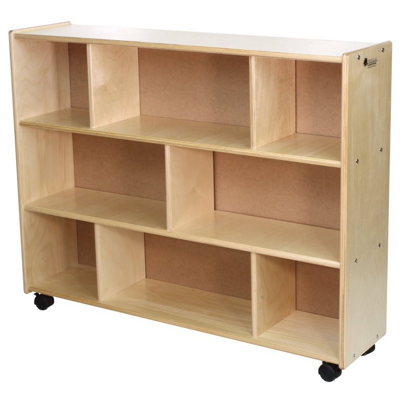 8 Compartment Manufactured Wood Shelving Unit, 38" H x 48" W x 12" D