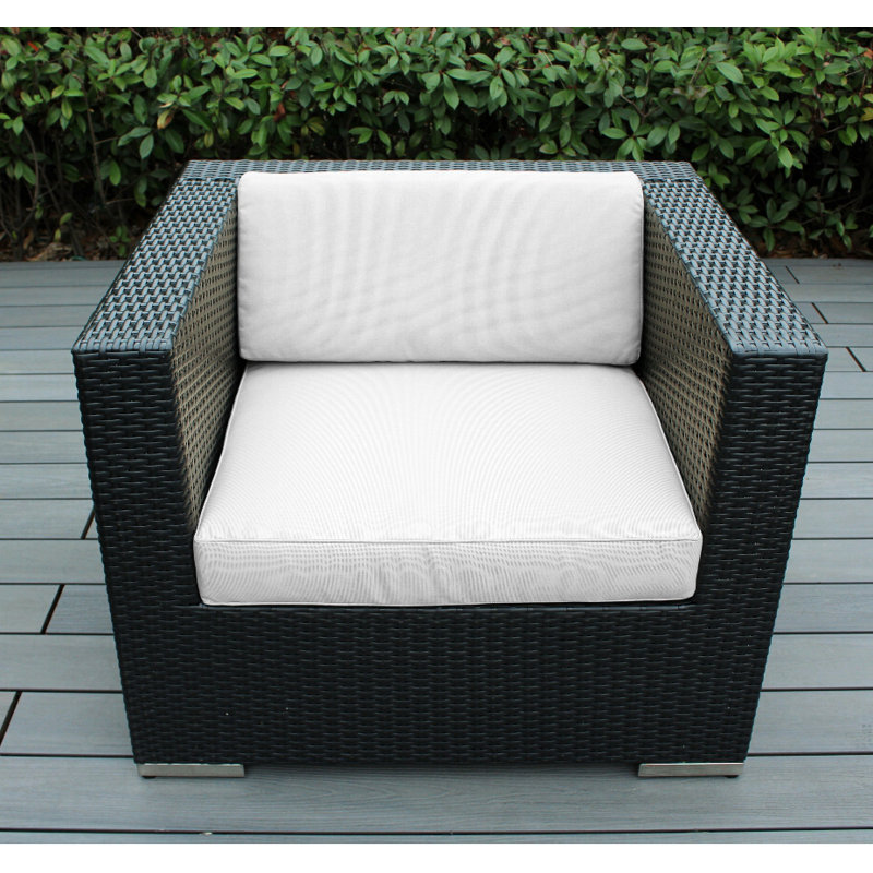 Penncross Wicker Outdoor Lounge Chair, Canvas Natural Sunbrella® Canvas, Mixed Brown