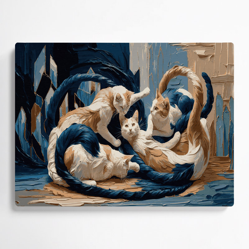 «Cats Colorpoint Shorthair», art mural en métal gris, H 11 po x l 14 po