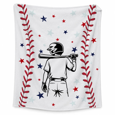 Blanket for, Baseball Large Size Throw Blankets for Men | Fluffy Warm Flannel, Ice Cream Drip Baseball, Team Events, Machine Washable, Dorm, Sofa, Couch, Room Decor, 30 x 40 in