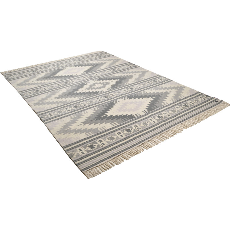 Kelim Colors Southwestern Wool Hand Woven Area Rug, Rectangular 140 x 200cm